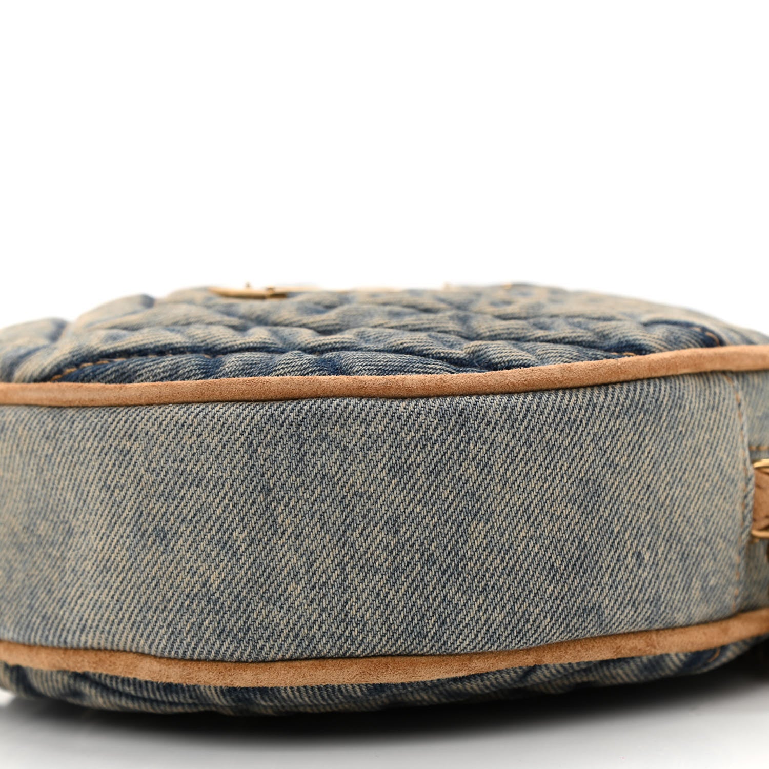 Saint Laurent Denim Quilted Monogram Round Crossbody Bag Rodeo Blue 10 of 10