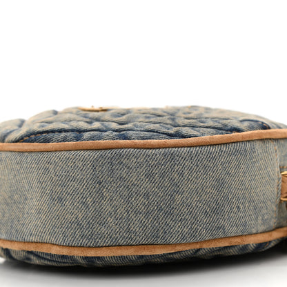 Saint Laurent Denim Quilted Monogram Round Crossbody Bag Rodeo Blue 10 of 10