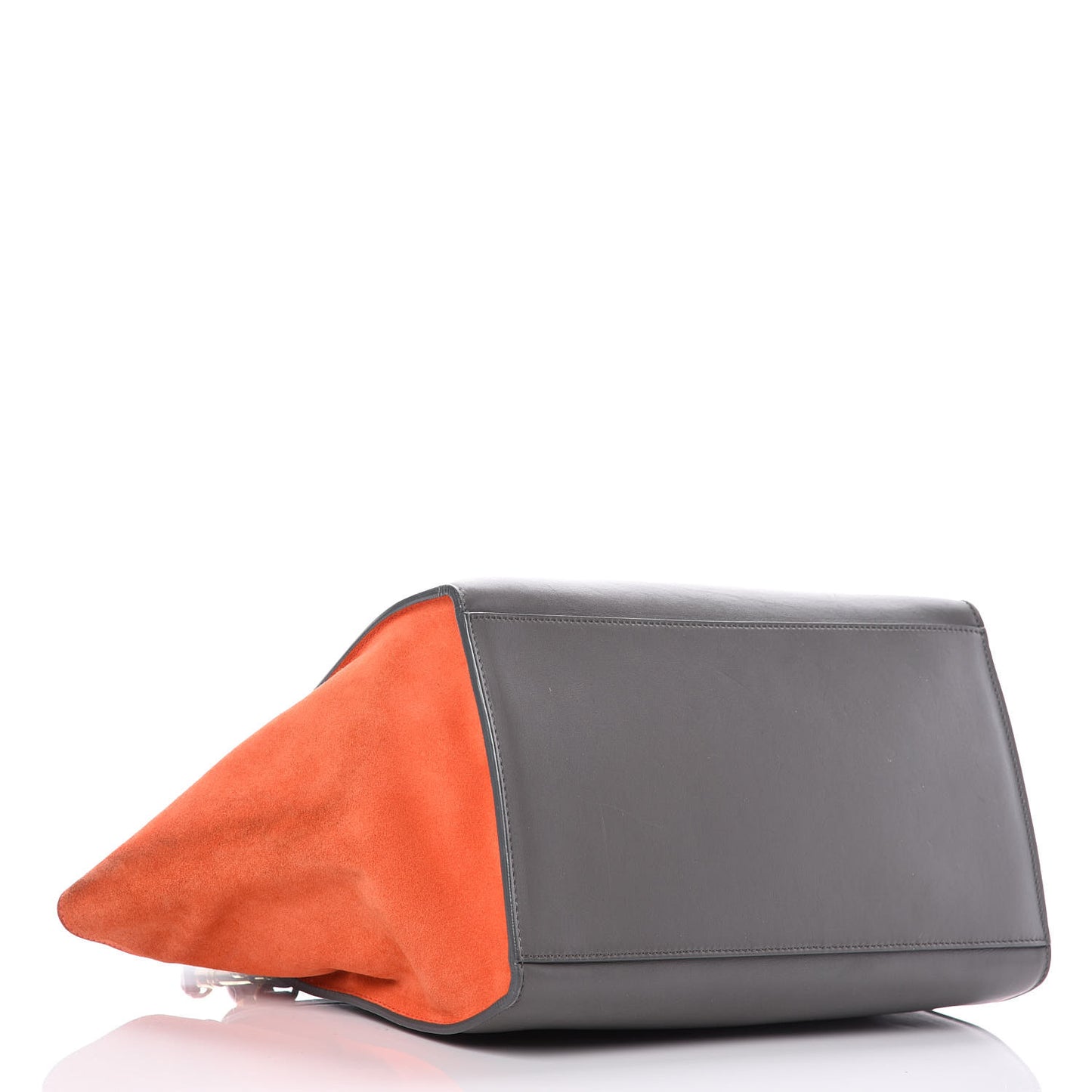Smooth Calfskin Suede Medium Tri-Color Trapeze Flamingo