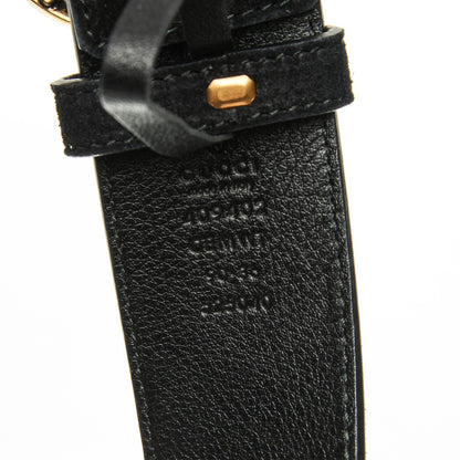 Gucci Suede Calfskin Marmont Clover Belt 90 36 Black 7 of 8