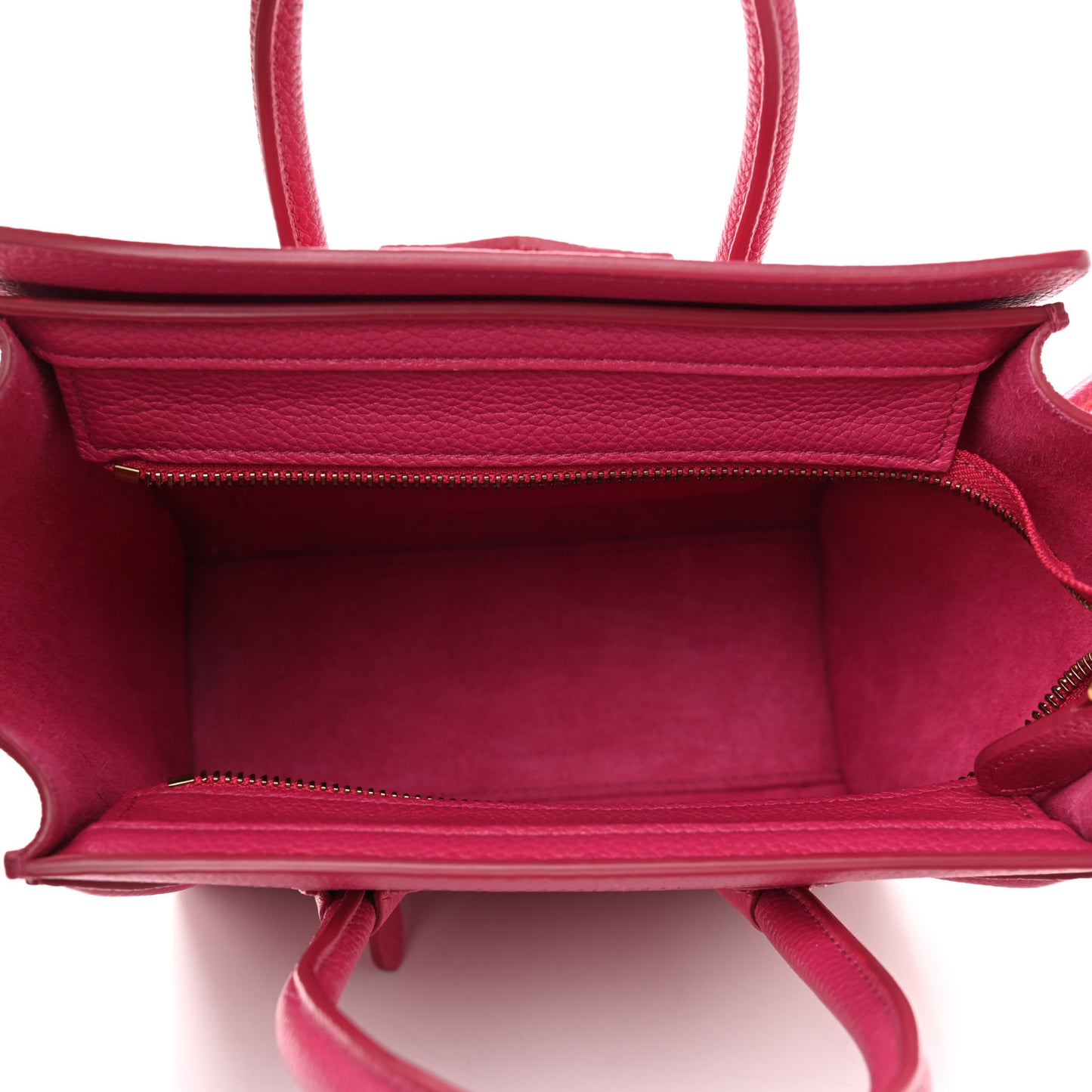 Drummed Calfskin Nano Luggage Fuchsia