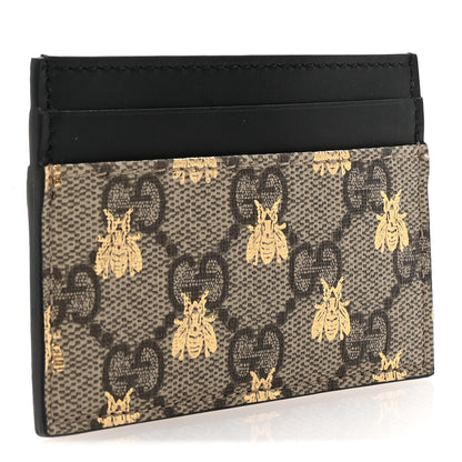 Gucci GG Supreme Monogram Bees Card Holder Black 3 of 7
