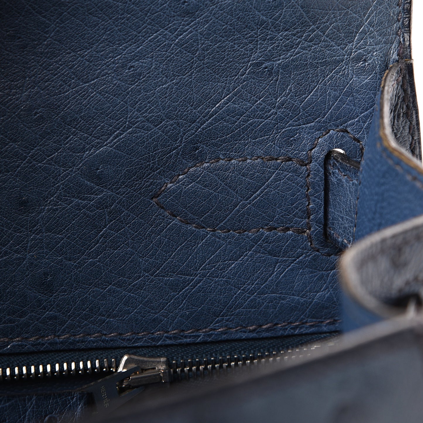 Ostrich Kelly Sellier 28 Bleu Roi