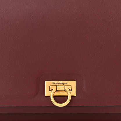 Salvatore Ferragamo Calfskin Trifolio Flap Bag Burgundy 7 of 9