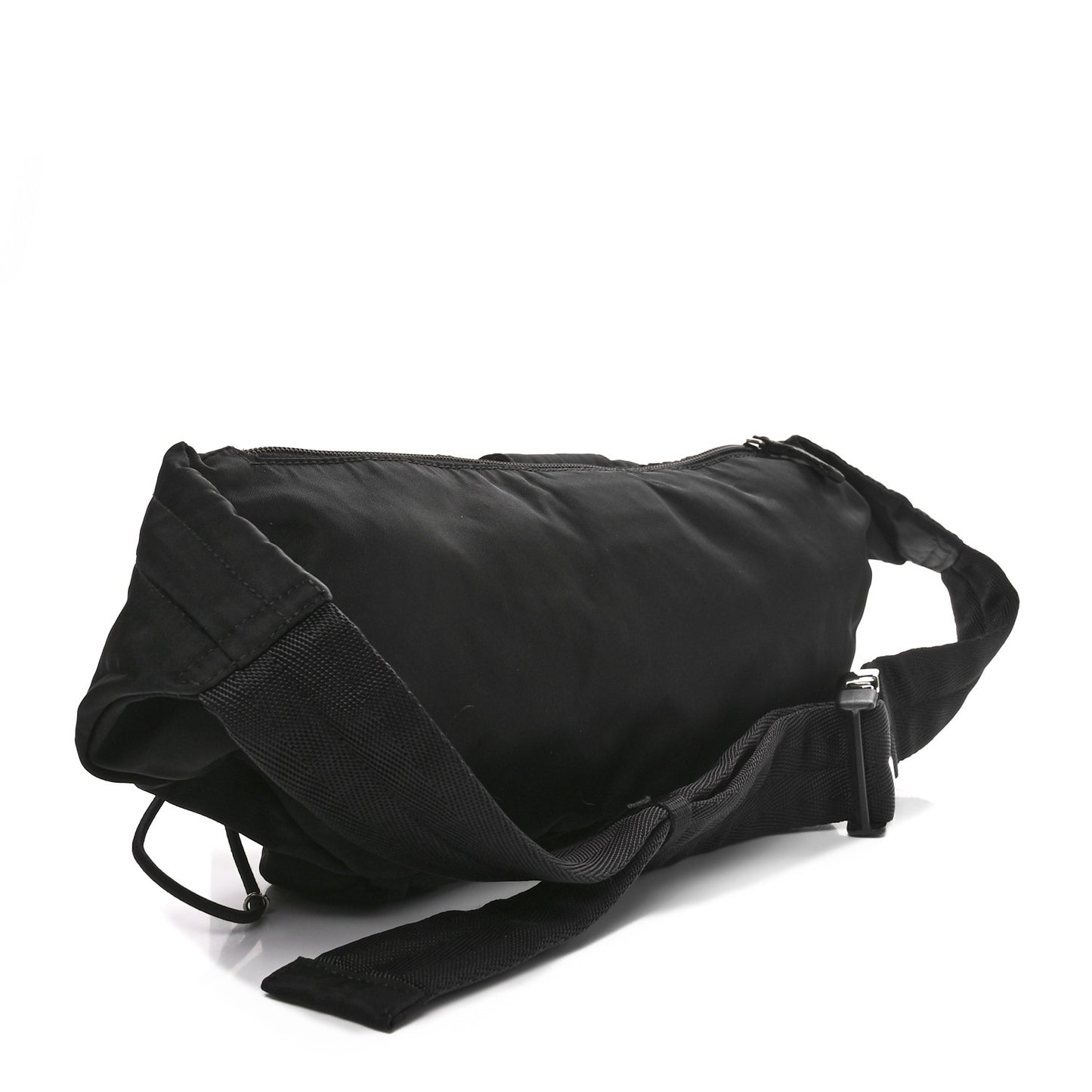 Nylon Metal Triple Pocket Belt Bag Black
