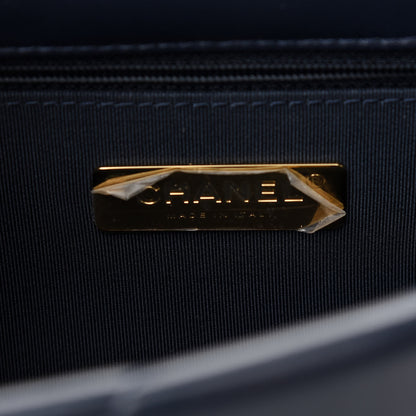 Chanel Lambskin Quilted Medium Chanel 19 Flap Navy Blue 6 of 9