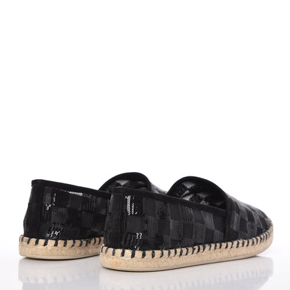 Louis Vuitton Mesh Sequin Sea Breeze Espadrille Flats 37.5 Black 4 of 8