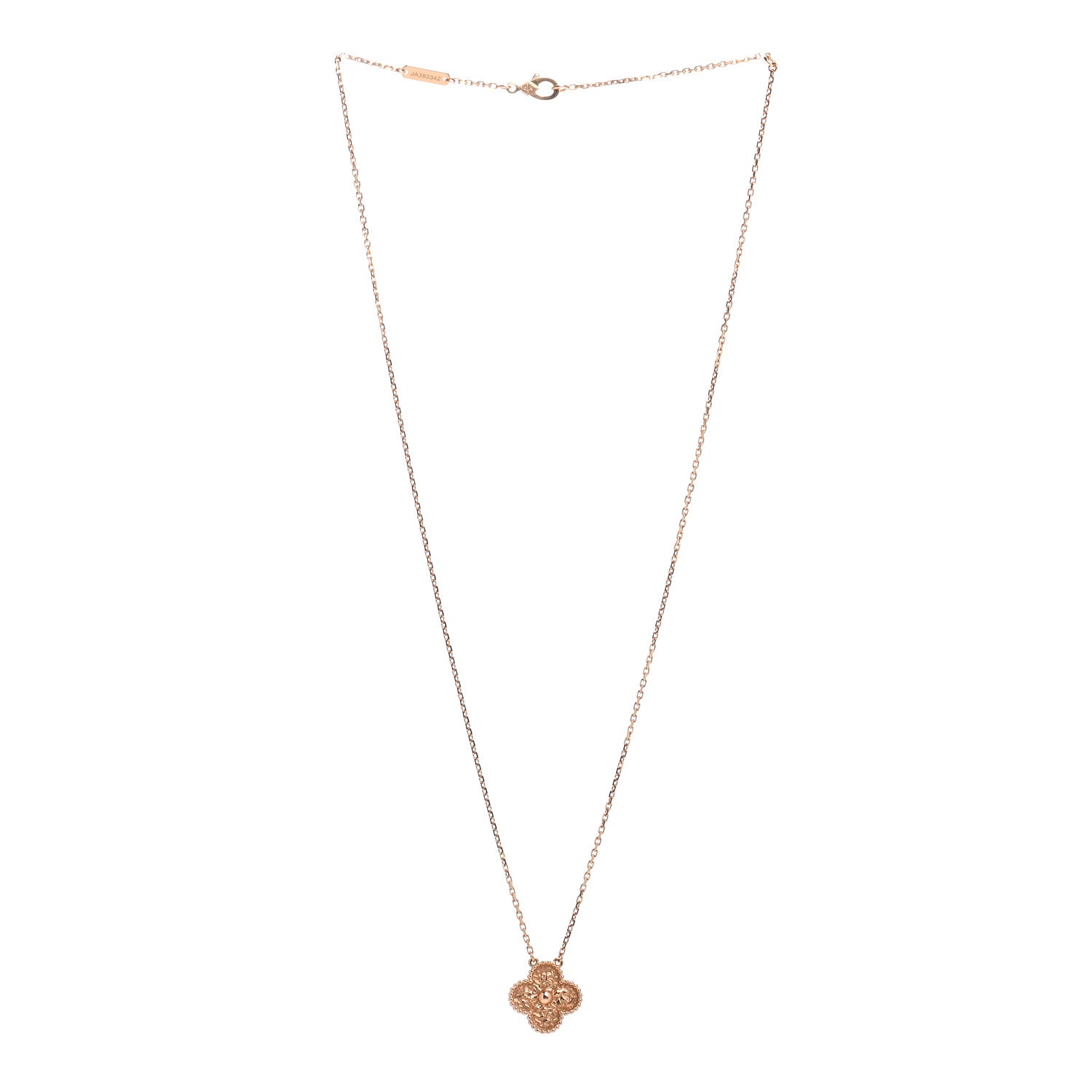 Van Cleef & Arpels 18K Rose Gold Vintage Alhambra Pendant Necklace 3 of 6