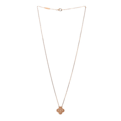 Van Cleef & Arpels 18K Rose Gold Vintage Alhambra Pendant Necklace 3 of 6