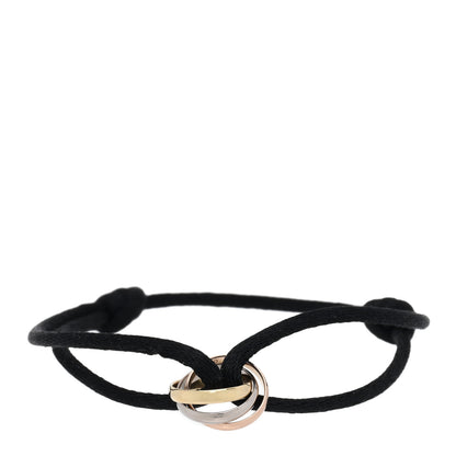 Cartier 18K Pink Yellow White Gold Trinity Adjustable Cord Bracelet Black 1 of 3