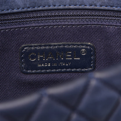 Chanel Iridescent Calfskin Quilted Large New Bubble Flap Navy 6 of 10