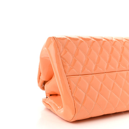 Chanel Patent Quilted Medium Just Mademoiselle Bowling Bag Orange 9 of 14