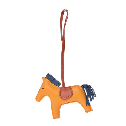 Hermes Milo Lambskin Grigri Rodeo Horse Bag Charm MM Jaune D'Or Bleu Agate Cornaline 1 of 4
