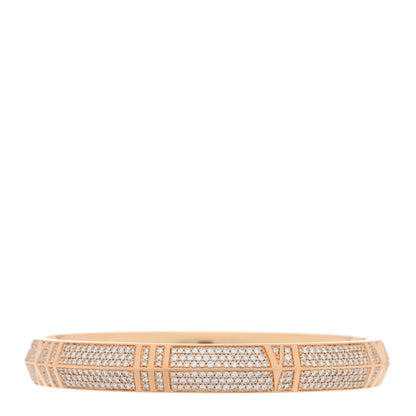 Tiffany 18K Rose Gold Diamond Atlas Closed Wide Hinged Bangle Bracelet 1 of 4