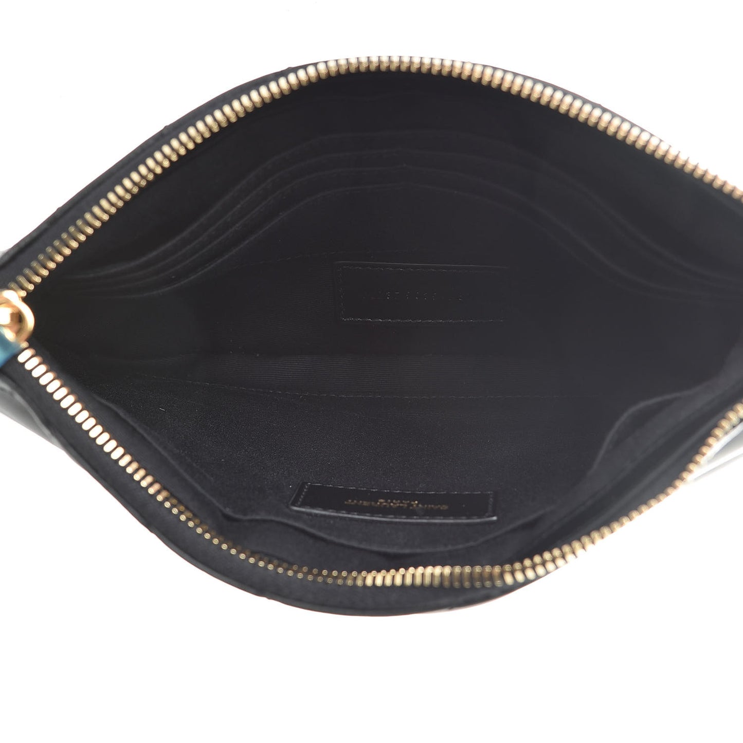 Calfskin Matelasse Chevron Monogram A5 Wristlet Black