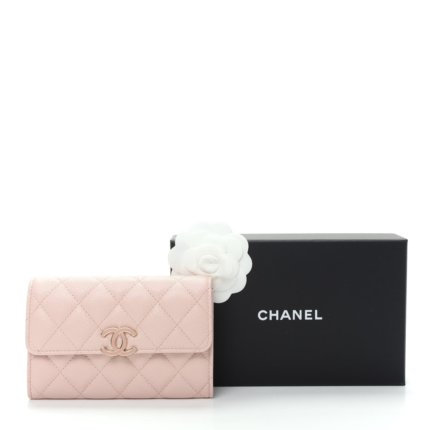 Chanel Caviar Quilted Flap Wallet Pink 9 of 9