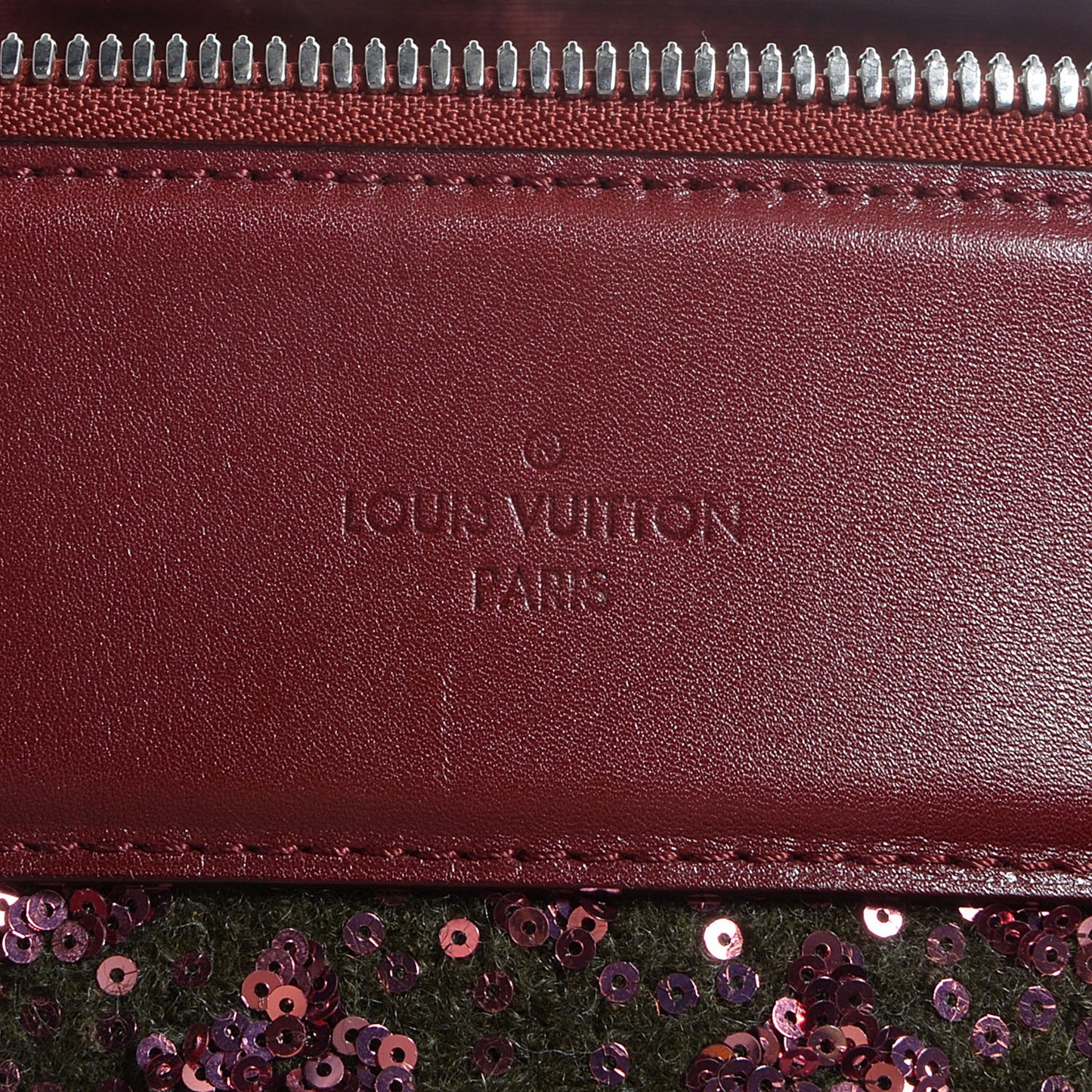Sequin Monogram Sunshine Express North South Burgundy