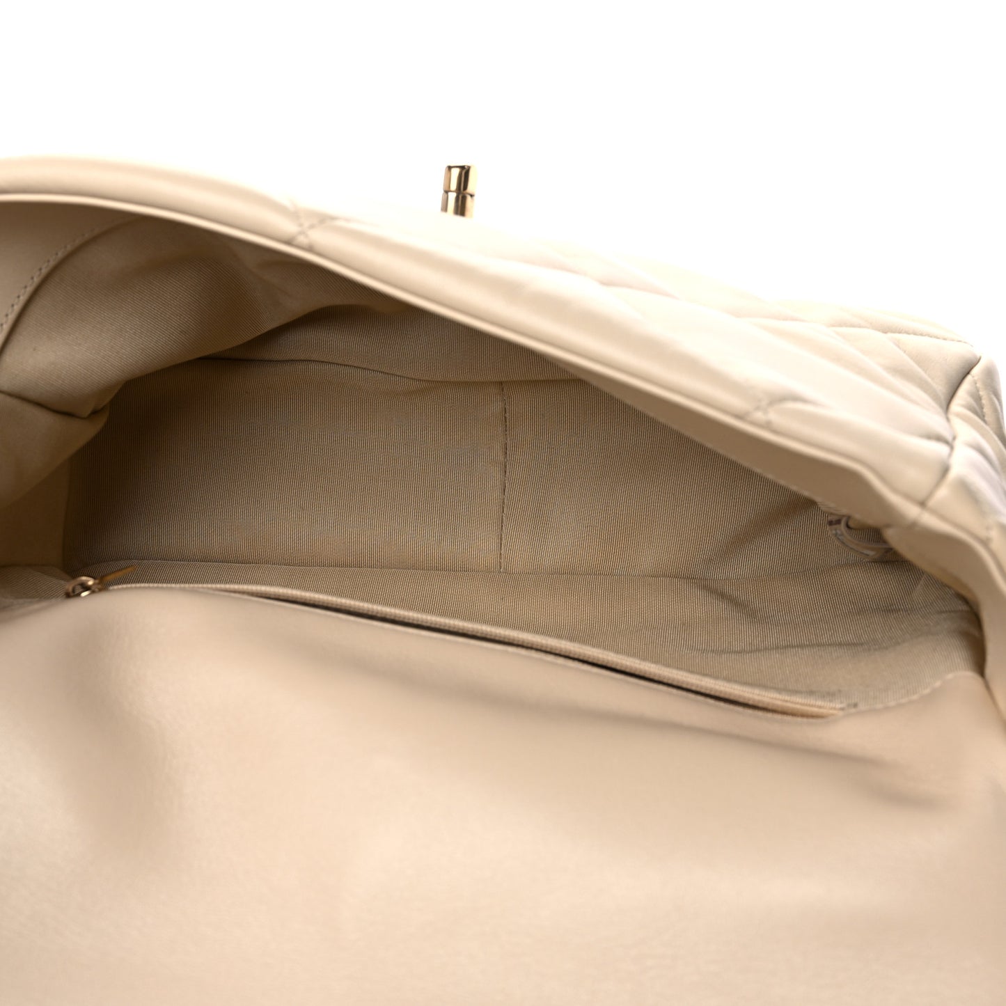 Lambskin Quilted Large Chanel 19 Flap Light Beige