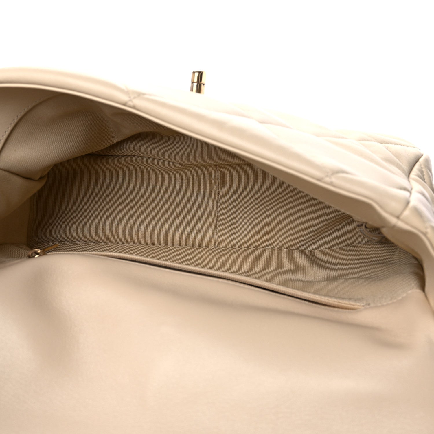 Chanel Lambskin Quilted Large Chanel 19 Flap Light Beige 5 of 10