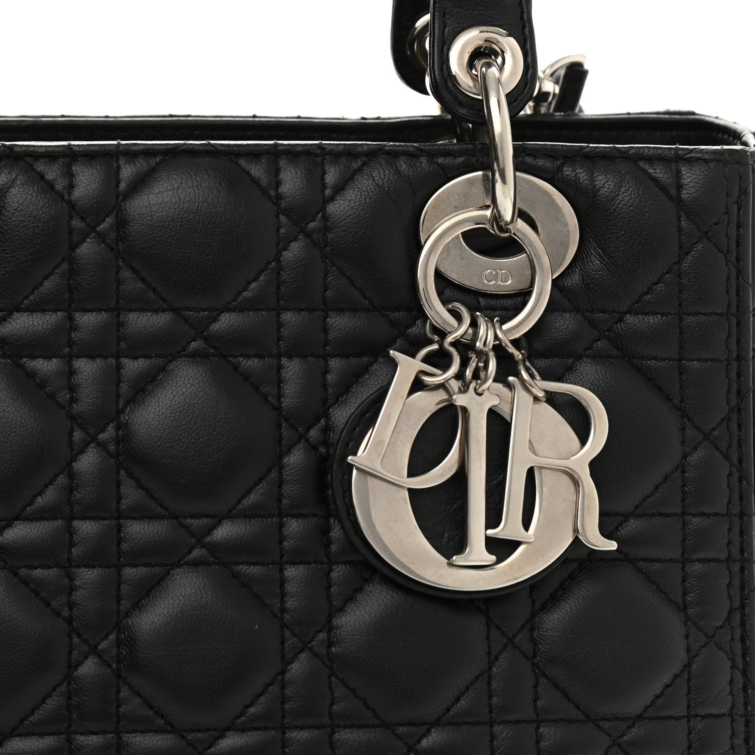 Christian Dior Lambskin Cannage Medium Lady Dior Black 8 of 10