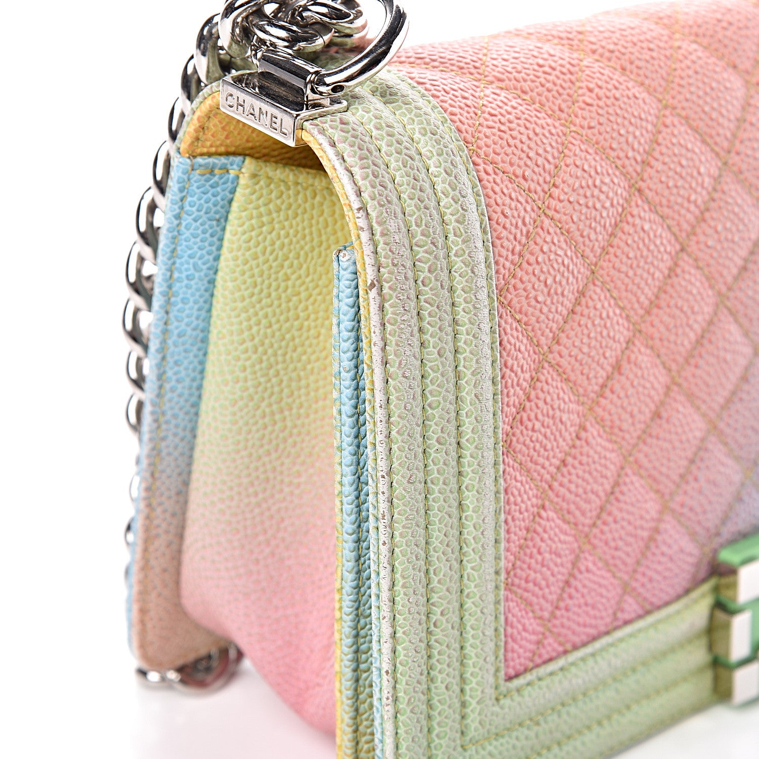 Chanel Caviar Quilted Medium Cuba Rainbow Boy Flap Multicolor 15 of 16