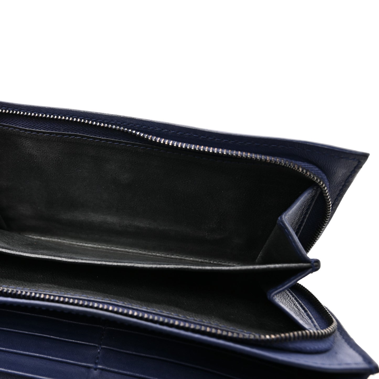 Nappa Intrecciato Continental Flap Wallet Dark Blue