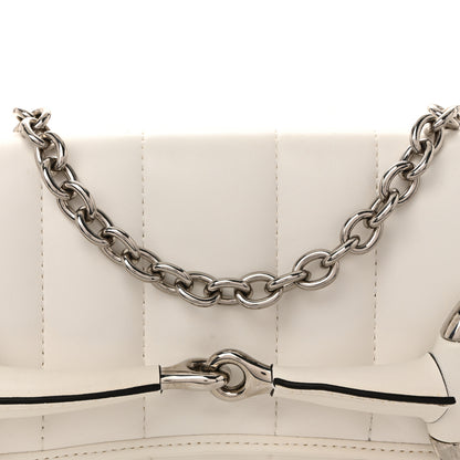Gucci Nappa Vertical Matelasse Medium Maxi Horsebit Chain Shoulder Bag Mystic White 8 of 10