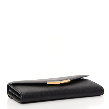 Fendi Vitello Elite Flamingo 2Jours Continental Wallet Black 4 of 6