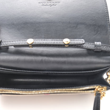 Burberry Derby Calfskin House Check Wallet On Chain Black 5 of 10