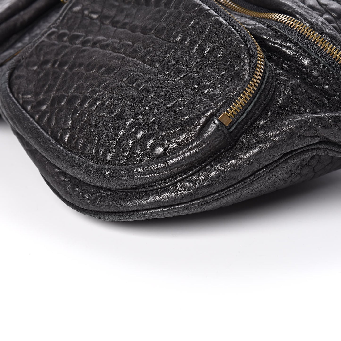 Pebbled Lambskin Max Fanny Pack Belt Bag Black