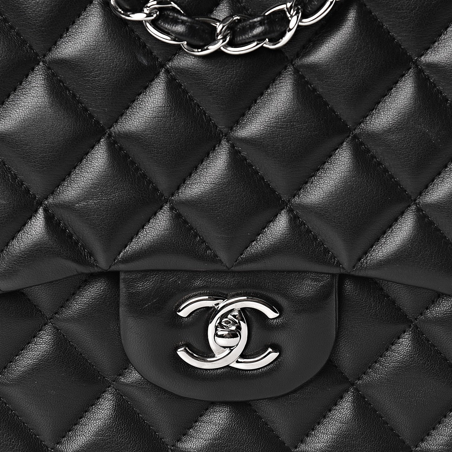 Chanel Lambskin Quilted Jumbo Single Flap Black 10 of 10