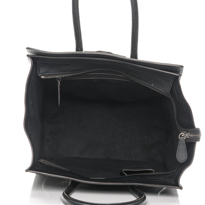 Celine Drummed Calfskin Mini Luggage Black 5 of 10