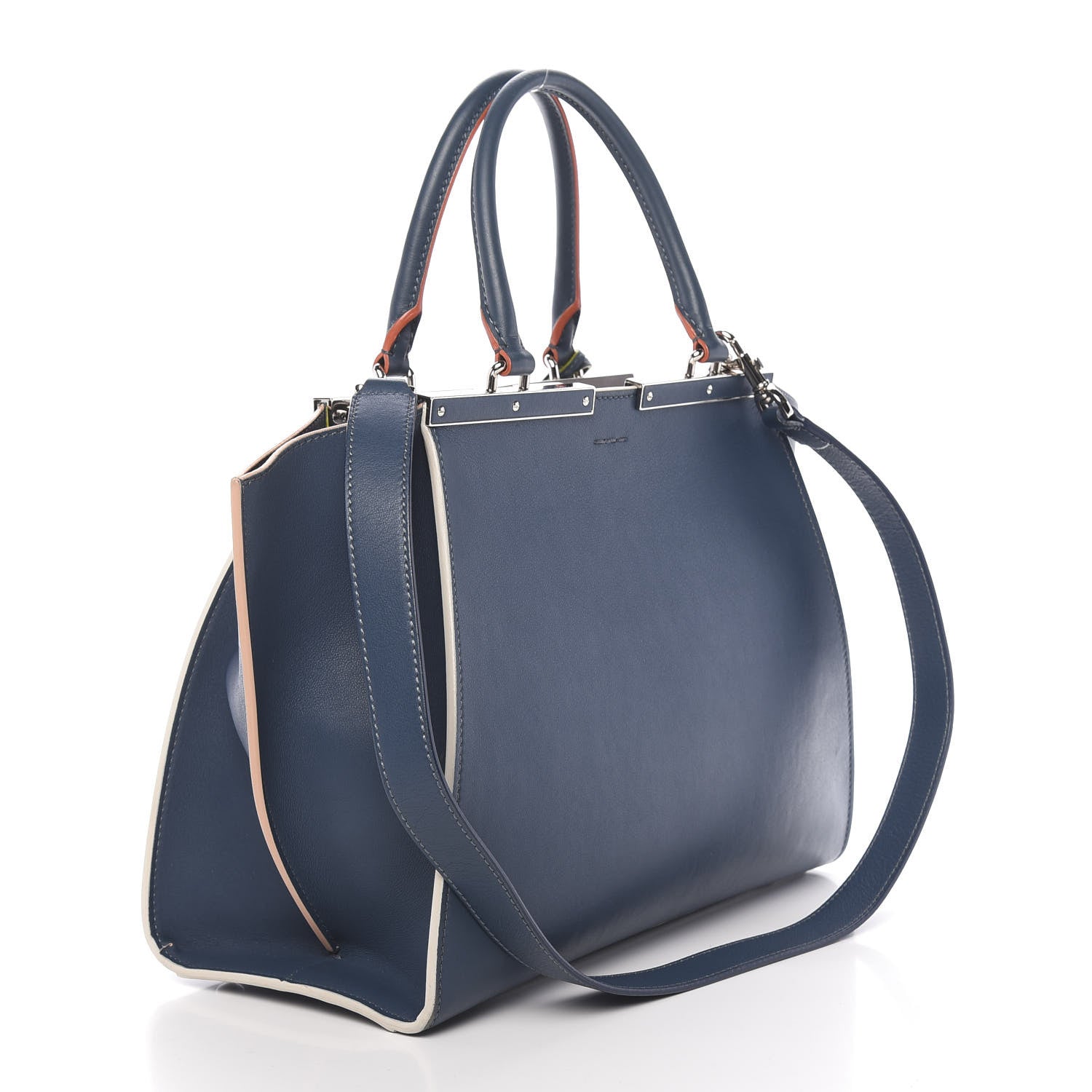 Fendi Vitello Dolce Century Petite 3Jours Tote Pavone 4 of 11