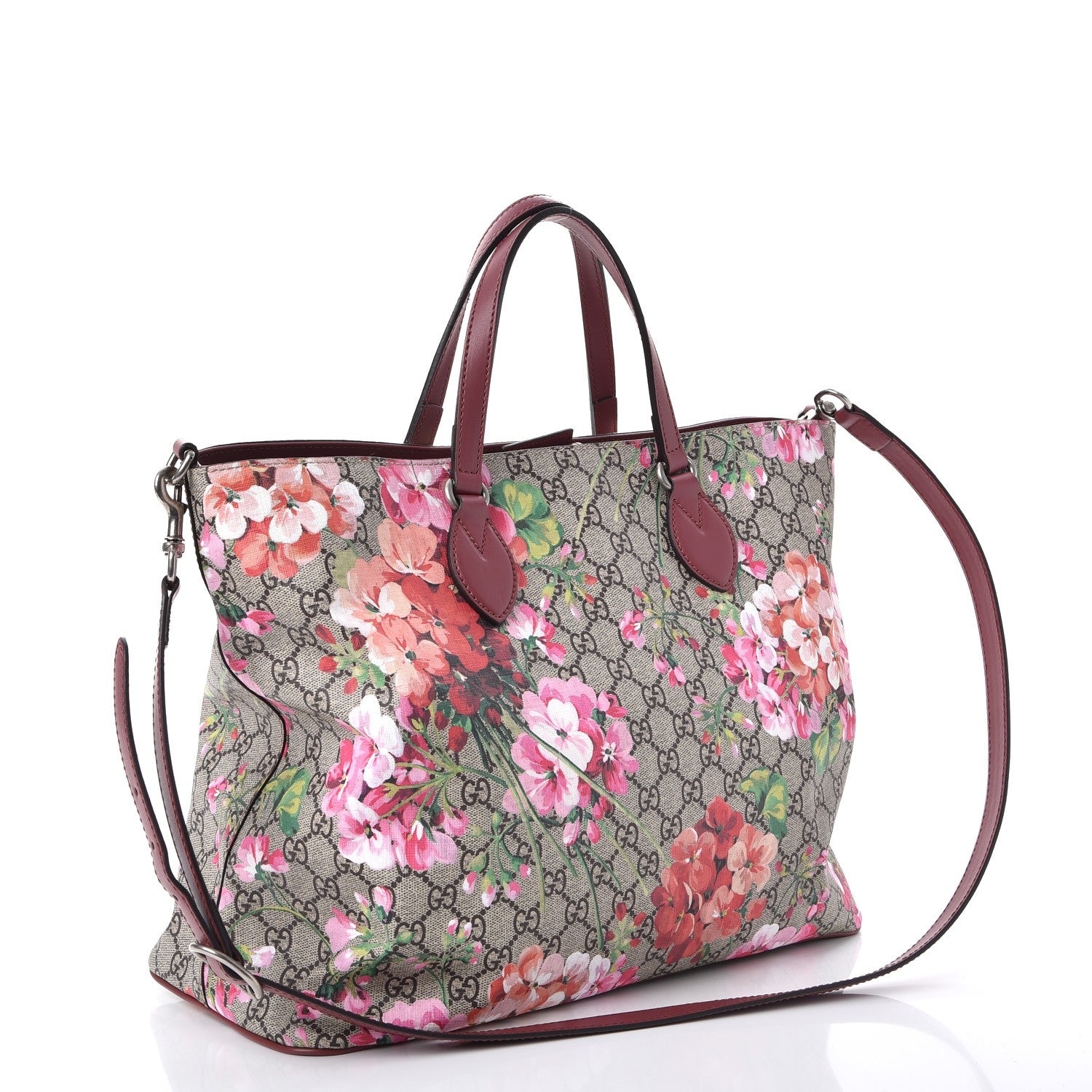 Gucci Soft GG Supreme Monogram Blooms Medium Crossbody Tote Beige Multicolor Dry Rose 3 of 7