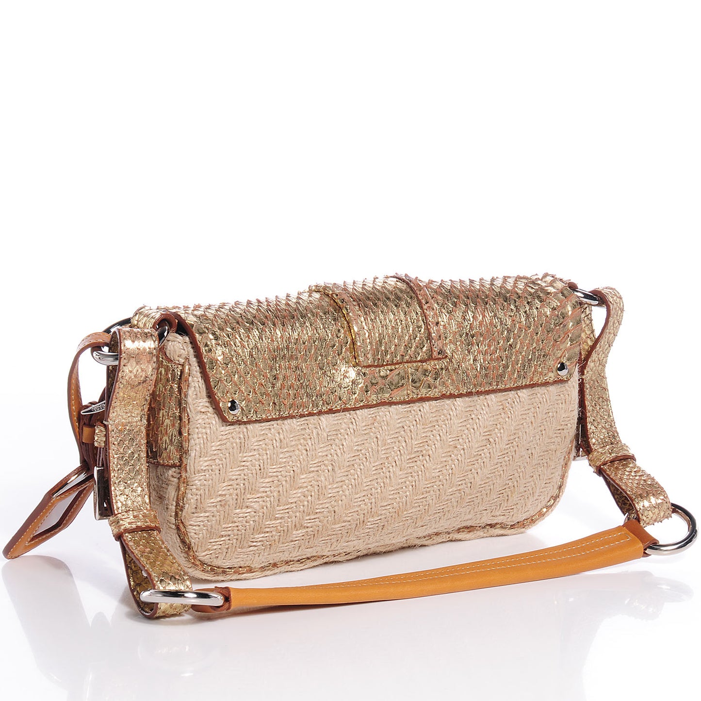 Jute Python Shoulder Bag Oro