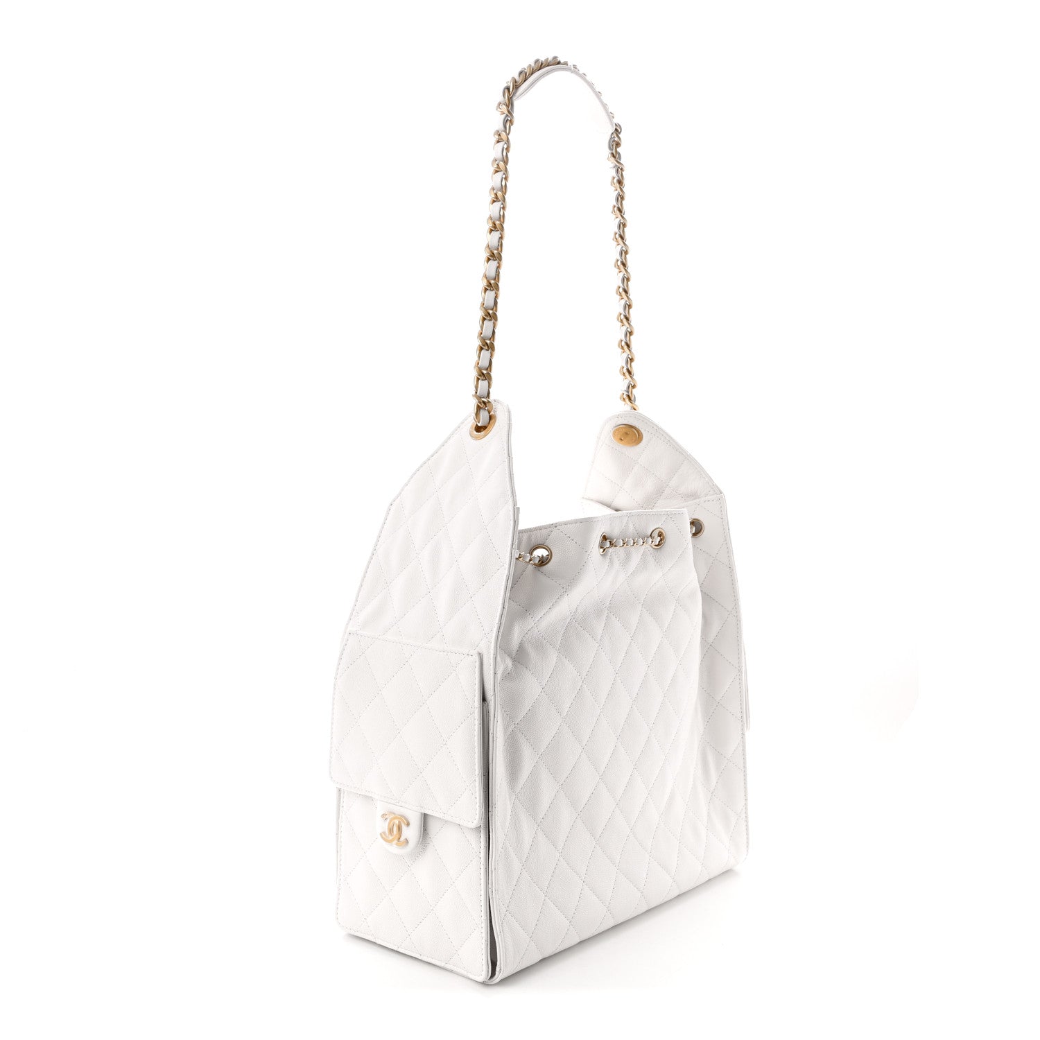 Chanel Caviar Quilted Medium Chanel 25 Handbag White 3 of 11