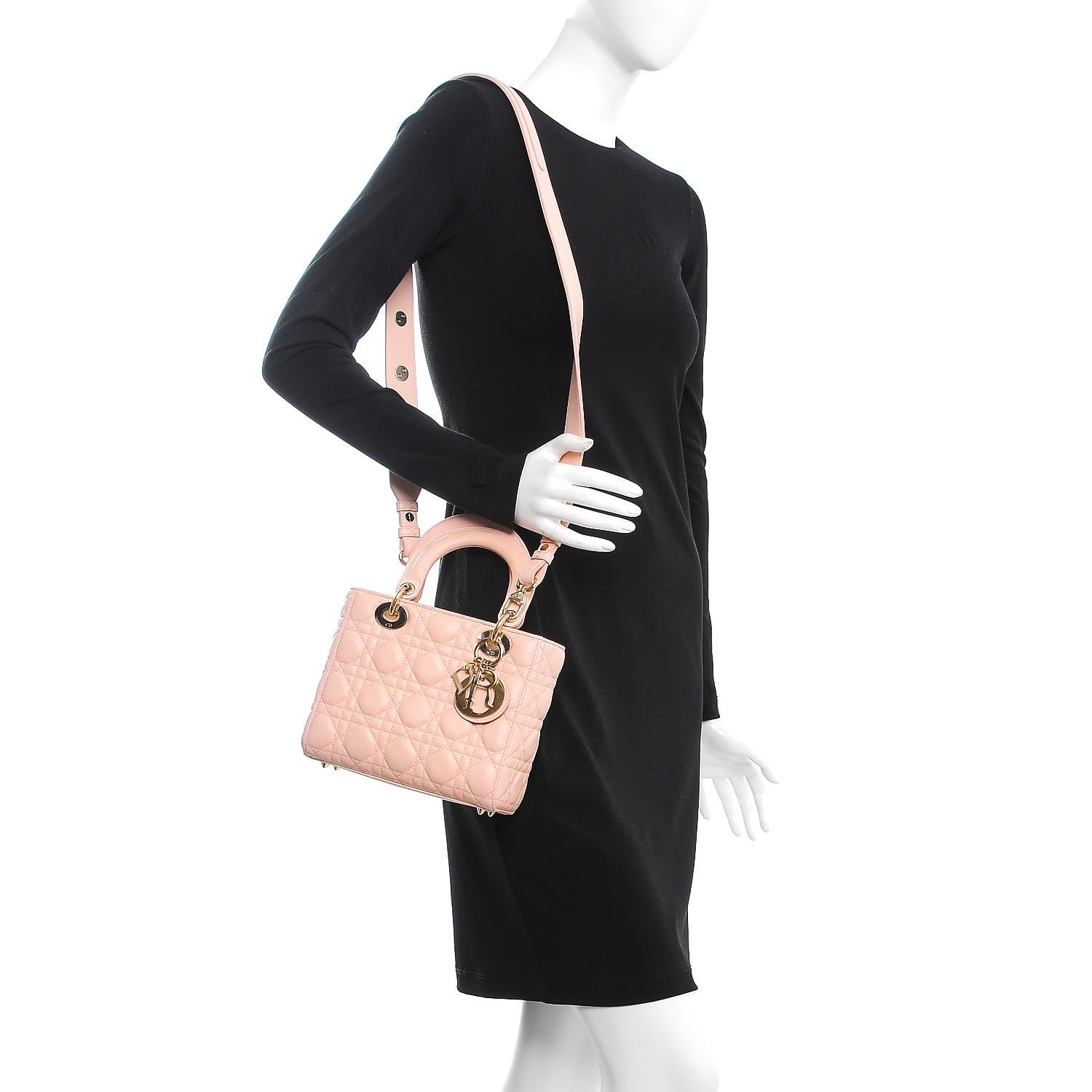 Christian Dior Lambskin Cannage Small Lucky Badges My Lady Dior Pink 2 of 7