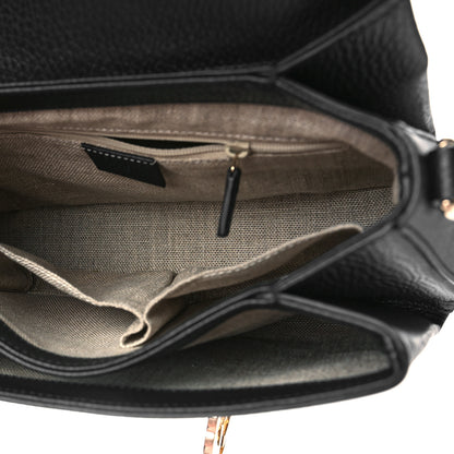 Gucci Dollar Calfskin Interlocking G Top Handle Shoulder Bag Black 5 of 9