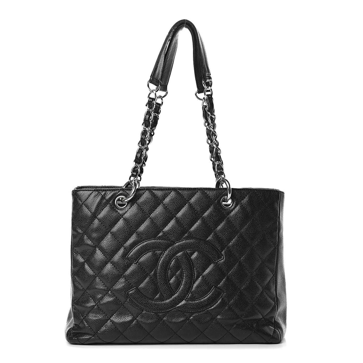 Caviar Quilted Grand Shopping Tote GST Black