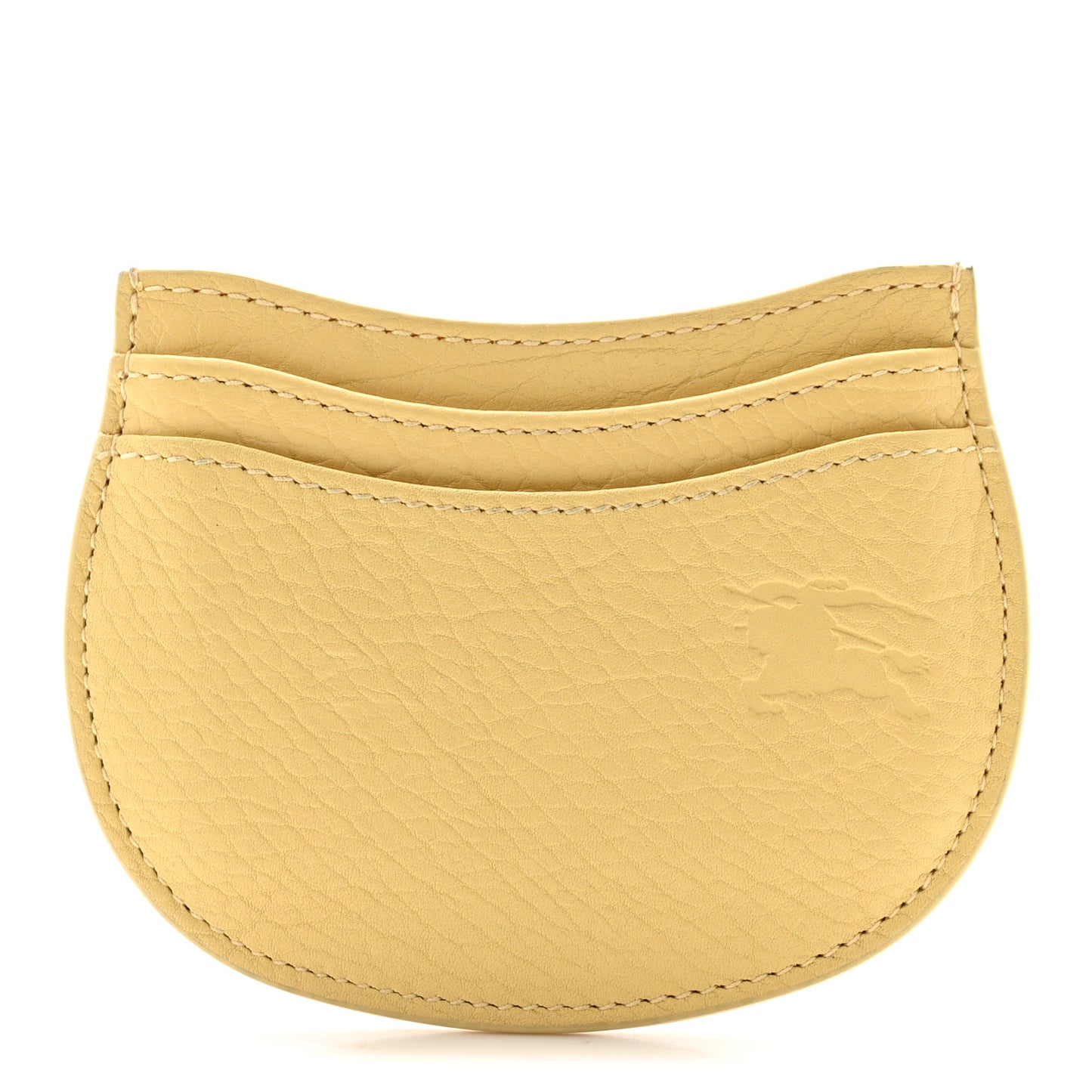 Grainy Calfskin Rocking Horse Card Case Daffodil