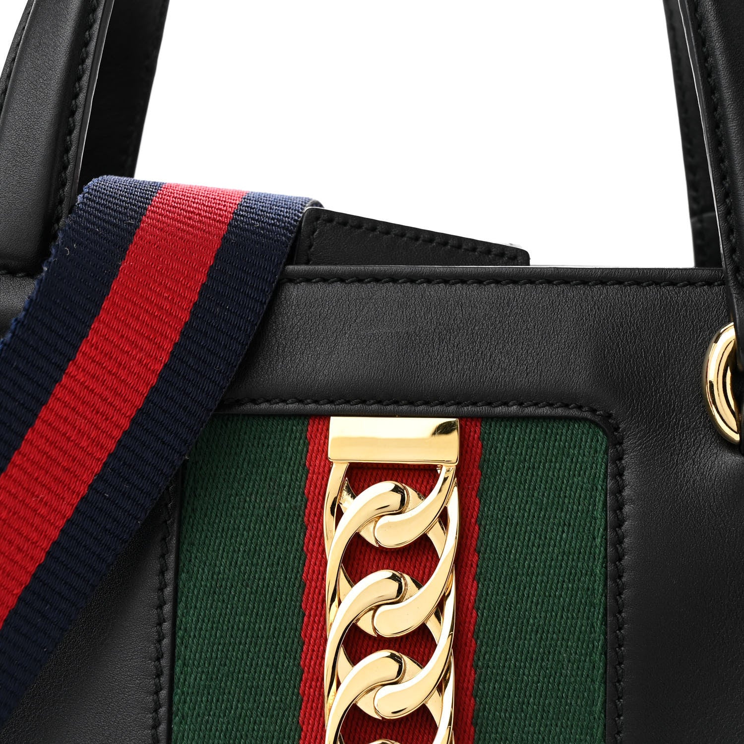 Gucci Calfskin Large Sylvie Top Handle Tote Black 9 of 12