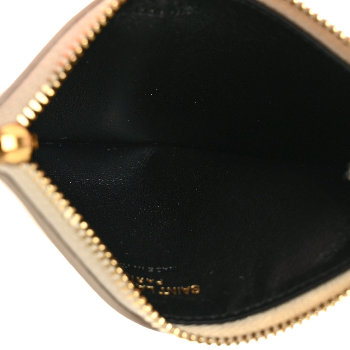 Metallic Calfskin Monogram Fragments Zippered Card Case Platino