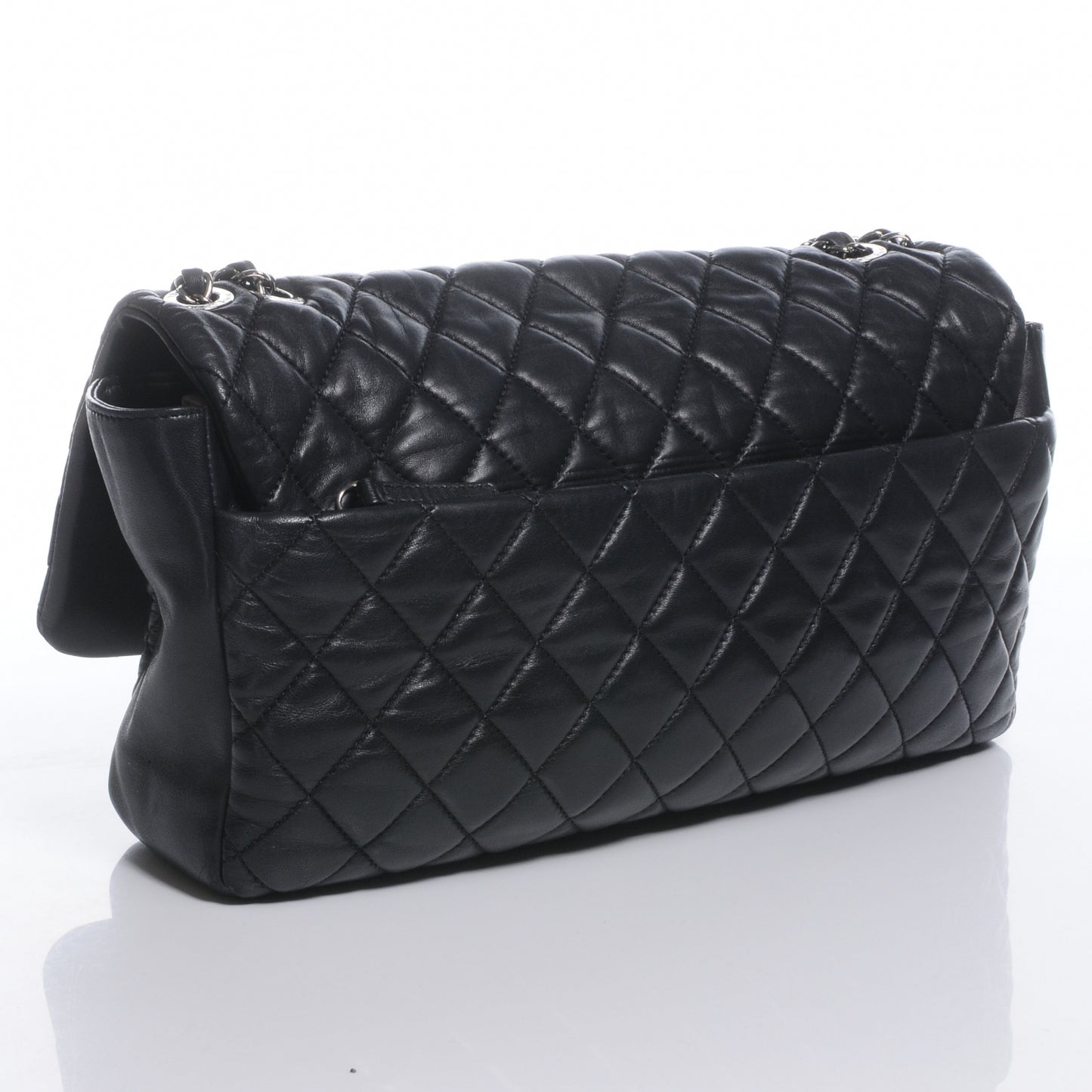 Lambskin Jumbo Coco Rain Flap Black