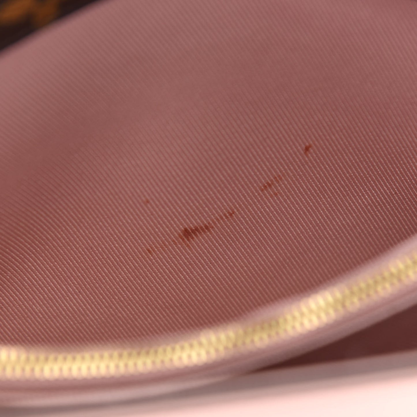 Patent Calfskin Monogram Cherrywood PM Rose Ballerine