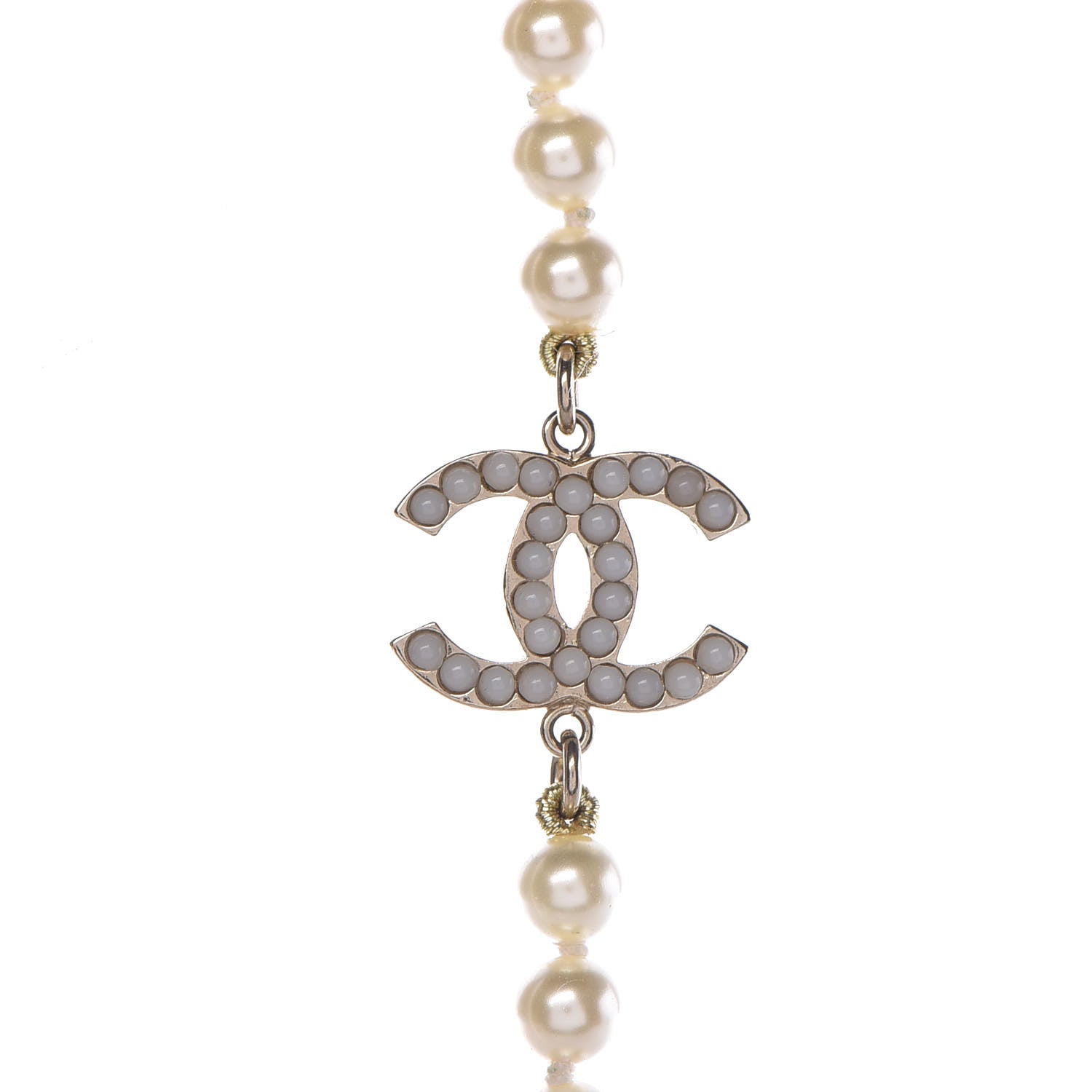 Chanel Pearl CC Long Necklace Gold 4 of 6