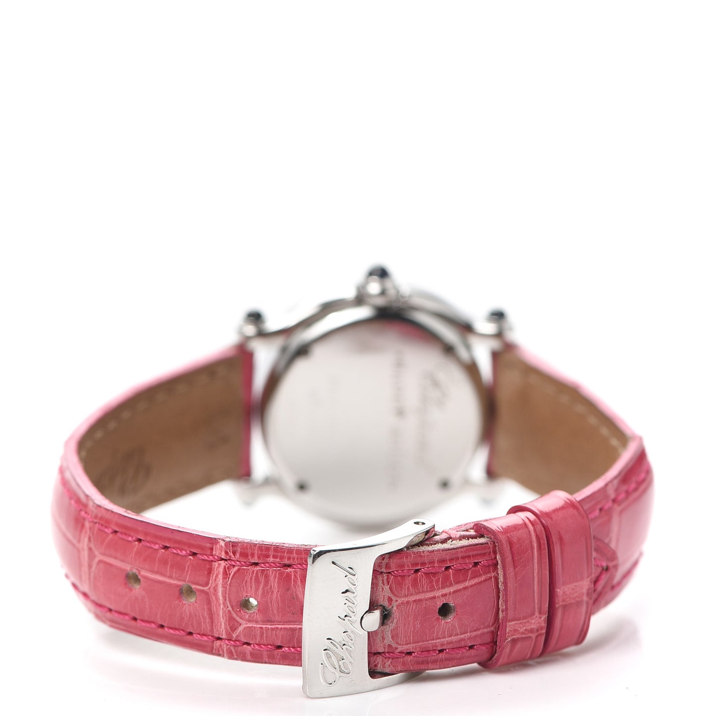 Stainless Steel Alligator Diamond Pave Bezel 26mm Happy Sport Quartz Watch
