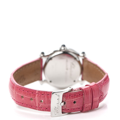 Chopard Stainless Steel Alligator Diamond Pave Bezel 26mm Happy Sport Quartz Watch 3 of 5