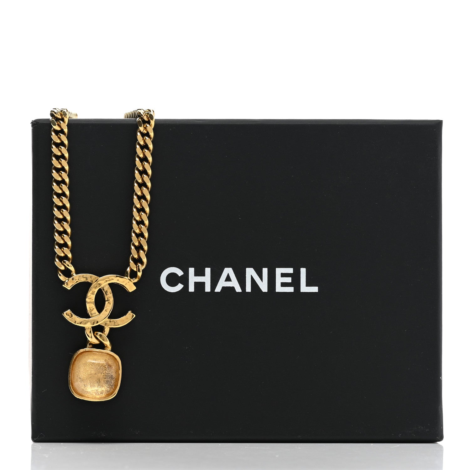Chanel Metal Natural Stones CC Necklace Gold 6 of 6