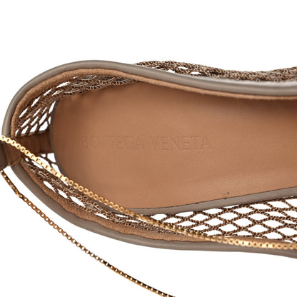 Bottega Veneta Mesh Calfskin Chain Stretch Pumps 38.5 Beige 8 of 8