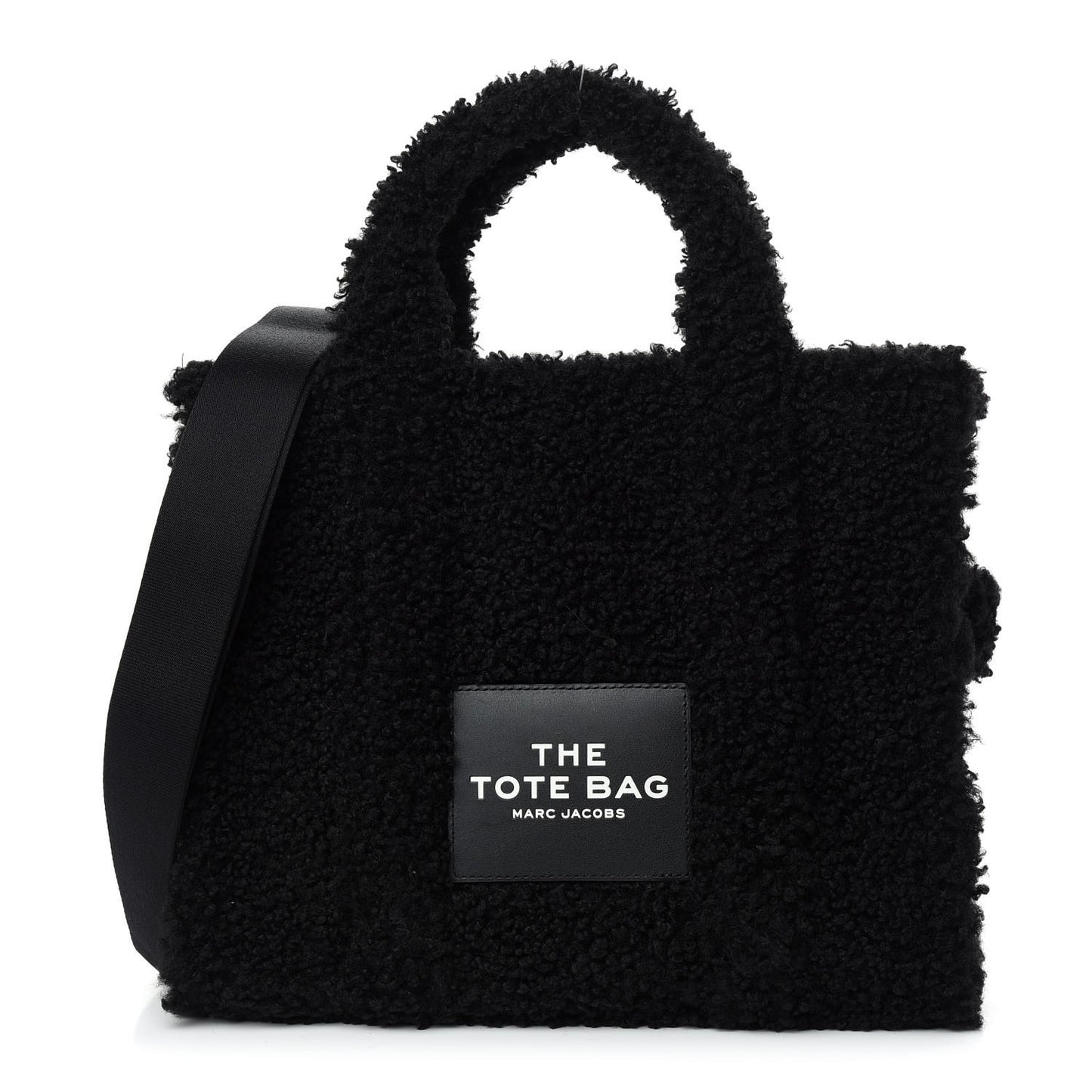 Polyester Cotton Medium The Teddy Traveler Tote Bag Black